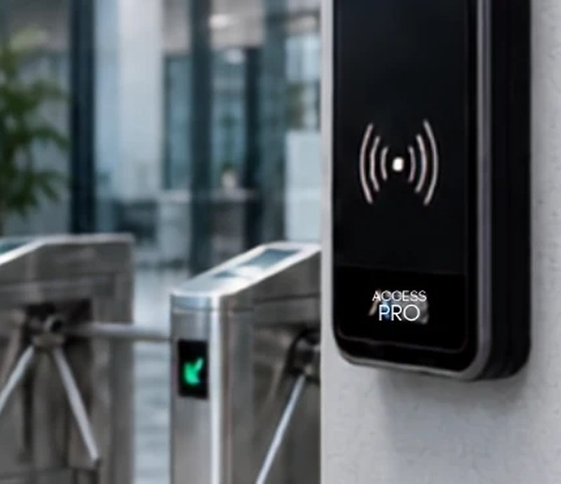 Acceso peatonal con torniquetes y lector AccessPro