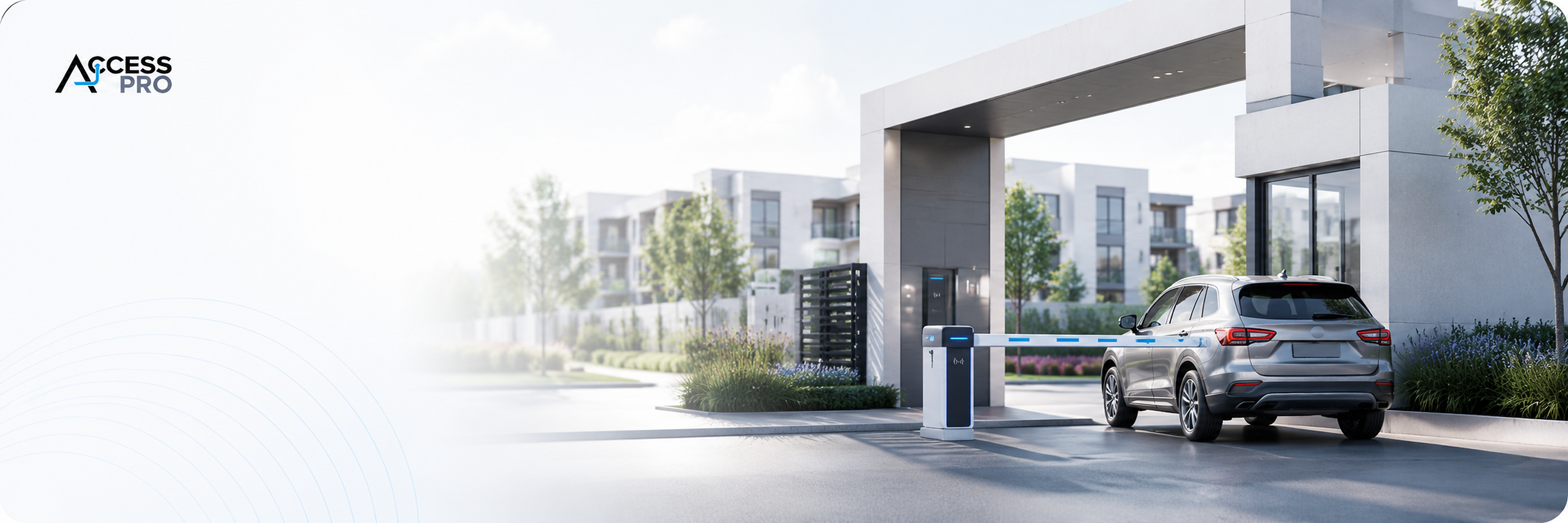 Control de acceso vehicular y peatonal en condominio con barrera AccessPro